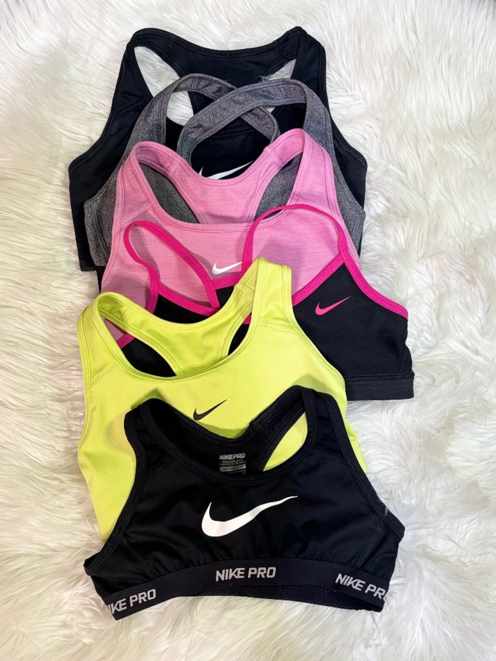 EUC X5 [NIKE] BUNDLE! Black & Pink + Athletic Running Workout Sports Bra | XS